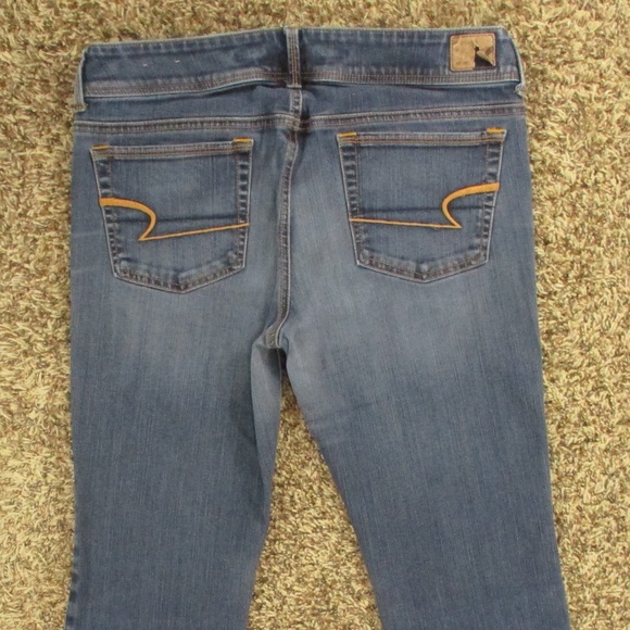 American Eagle Jeans Women's 12 Dark Wash Kick Boot Stretch Denim - Picture 4 of 8